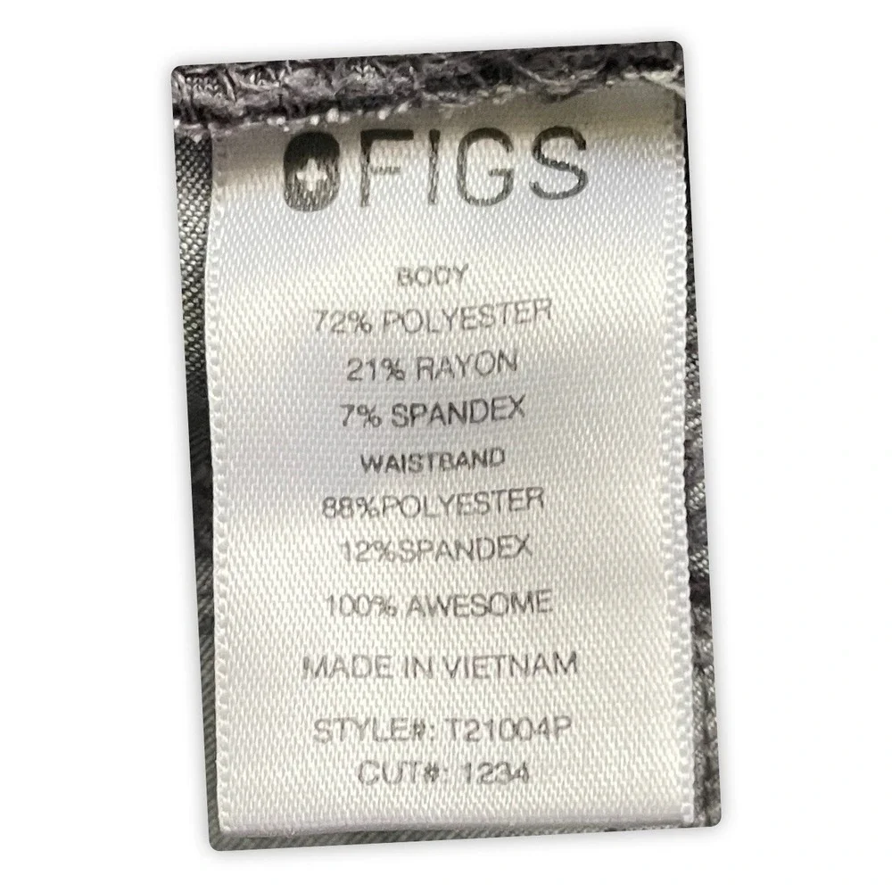 FIGS Technical Collection Gray Scrub Pants Women's S/P Cargo Stretch Drawstring